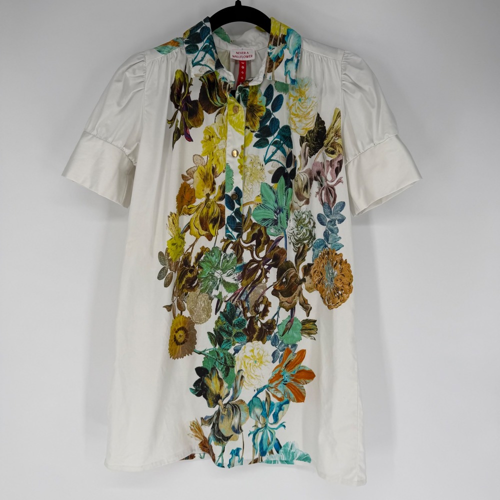 NEVER A WALLFLOWER EVERYTHING SHORT SLEEVE DRESS FLORA & FAUNA XS BOTANICAL BOHO